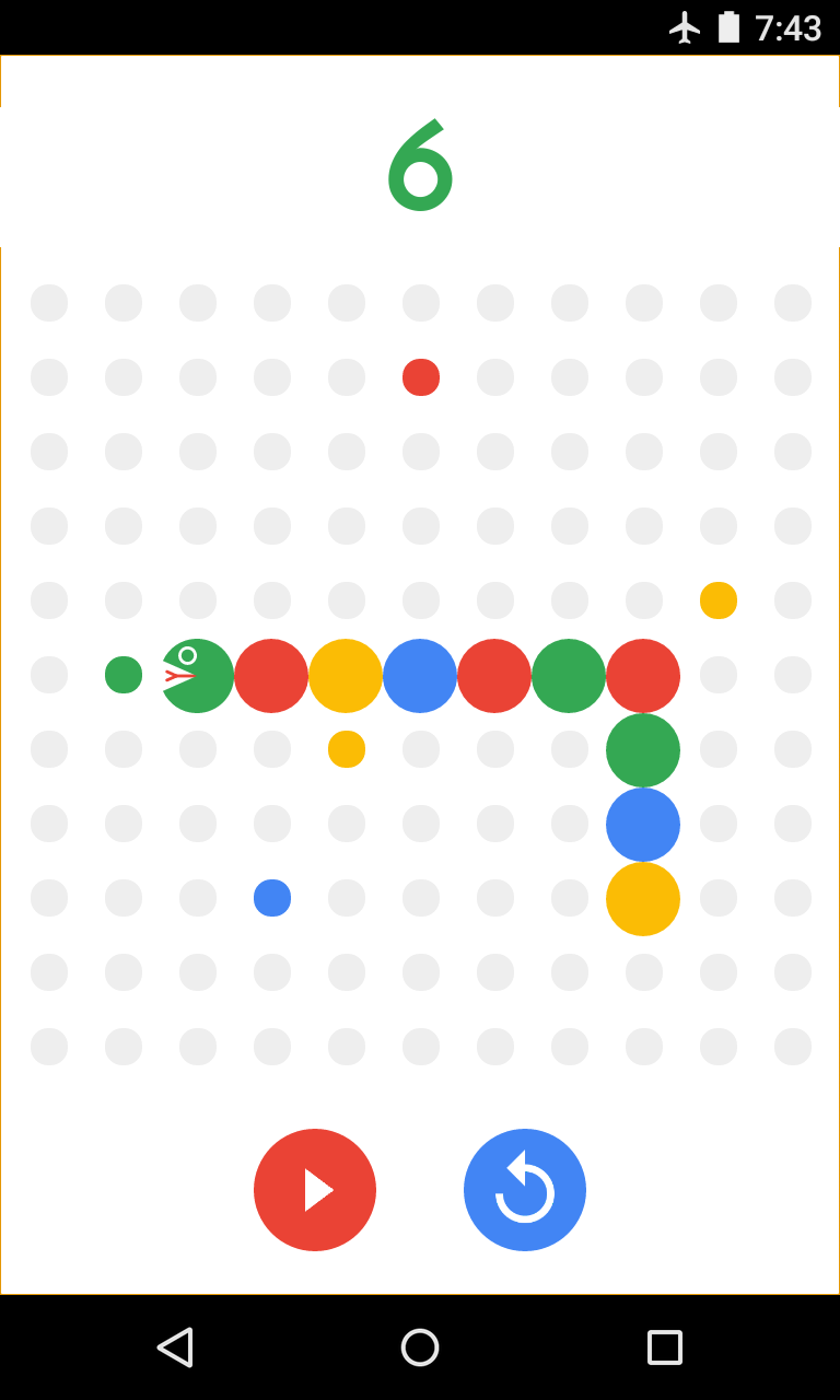 Eat food with the same color as the snake's head.