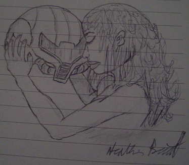 Regretful Samus without the suit..made a mistake on the lines of Samus' helmet, didn't realize until I already penned it...boooo!