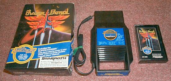 Games loaded by Cassette tape thru the memory expansion Supercharger cart.