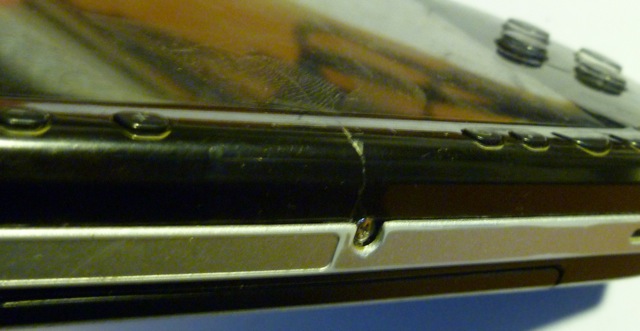 Crack below the screen