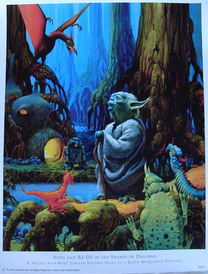Yoda and R2-D2 In The Swamps Of Dagobah - Ralph McQuarrie Lithograph.jpg