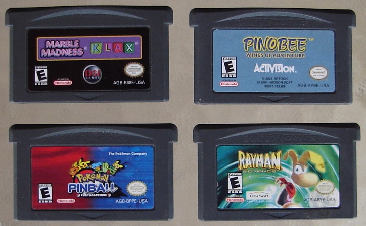 MarbleMadness Klax - Pinobee - Pokemon Pinball - Rayman Advance.jpg
