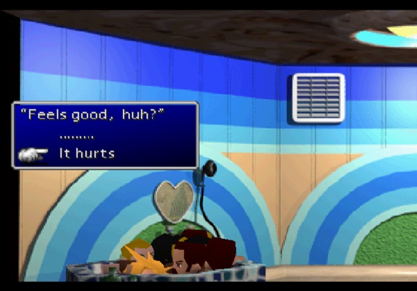 IN FINAL FANTASY VII THERE IS A SIDE QUEST WHERE THE PROTAGONIST GETS RAILED UP THE SHITTER.jpg