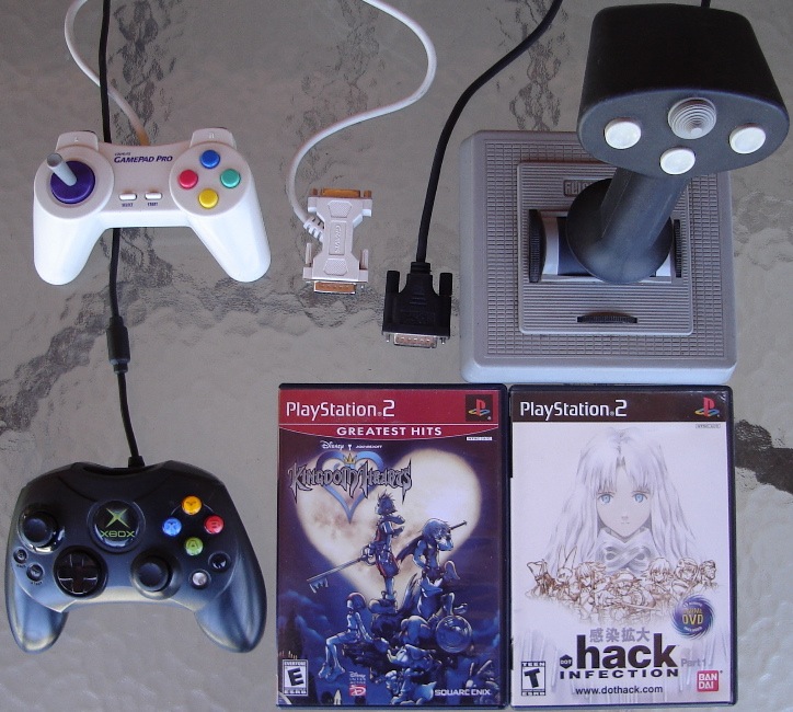 0 Gravis Gamepad Pro Stick - CH Flightstick Pro - Xbox Akebono S Controller - Kingdom Hearts - Hack Infection with DVD.jpg
