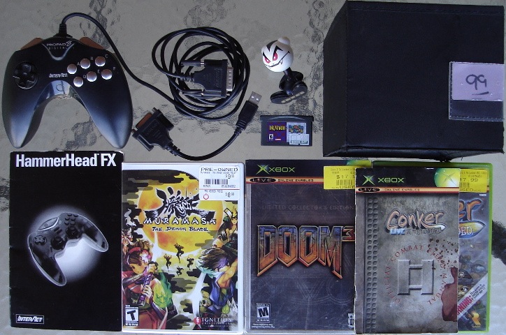 0 Interact ProPad 8 - Gameport USB Cable - UB Funkey Vlurp - GBA DR Mario Puzzle League - Wiimote Holder - HammerHead FX Manual - Xbox Doom Collector Edition - Wii Muramasa - Xbox Conker.jpg