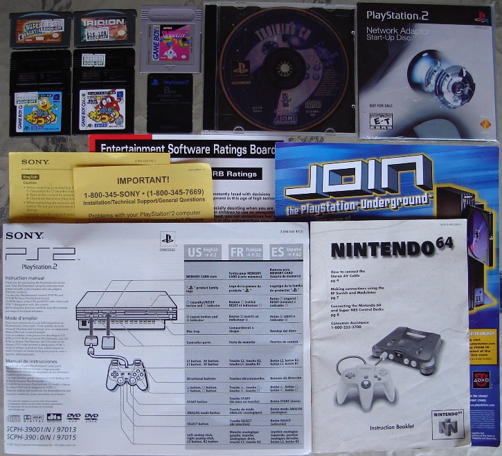 0 Super Bust A Move - Iridon 3D - Quarth - Hudson Robot Ponkottsu Star and Sun- PS2 8mb - PS1 Sphere Training CD - PS2 Network Disc - PS2 and N64 Console Manuals.jpg