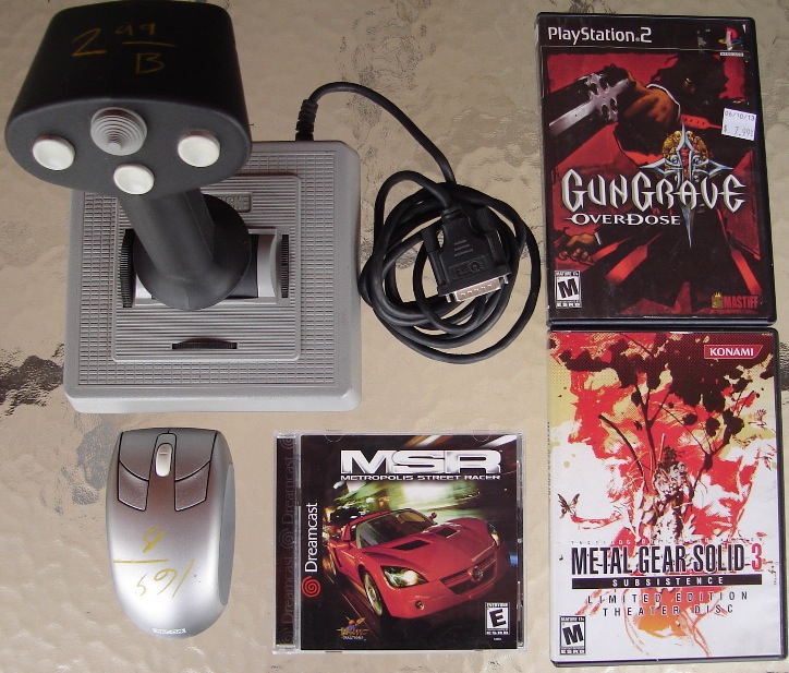 0 CH Flightstick Pro - Gungrave Overdose - Wacom Mouse XC-400-02 - Metropolis Street Racer - Metal Gear 3 Solid Existence Theater Disc.jpg