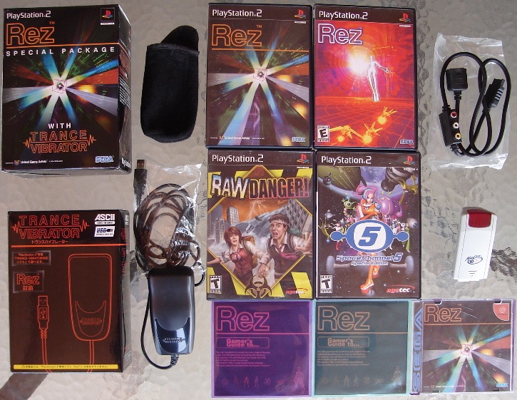 Rez Trance Set - DC Rez Mad Catz Force Pak - Raw Danger - Space Channel 5 - Rez Soundtrack Game Music - PS2 Guncon Adapter.jpg