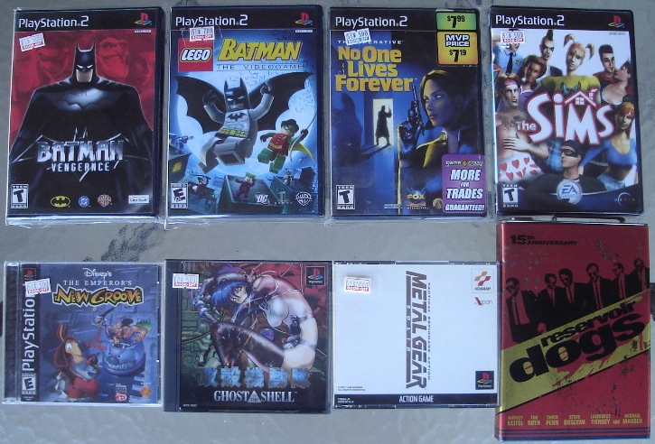 0 Batman Vengeance - Lego Batman - No One Lives Forever - The Sims - Emperor New Groove - Ghost In The Shell NTSCJ - Metal Gear NTSCJ 1st Edition Japanese Voice - Reservoir Dogs 15th Anniversary Gas Can Edition.jpg